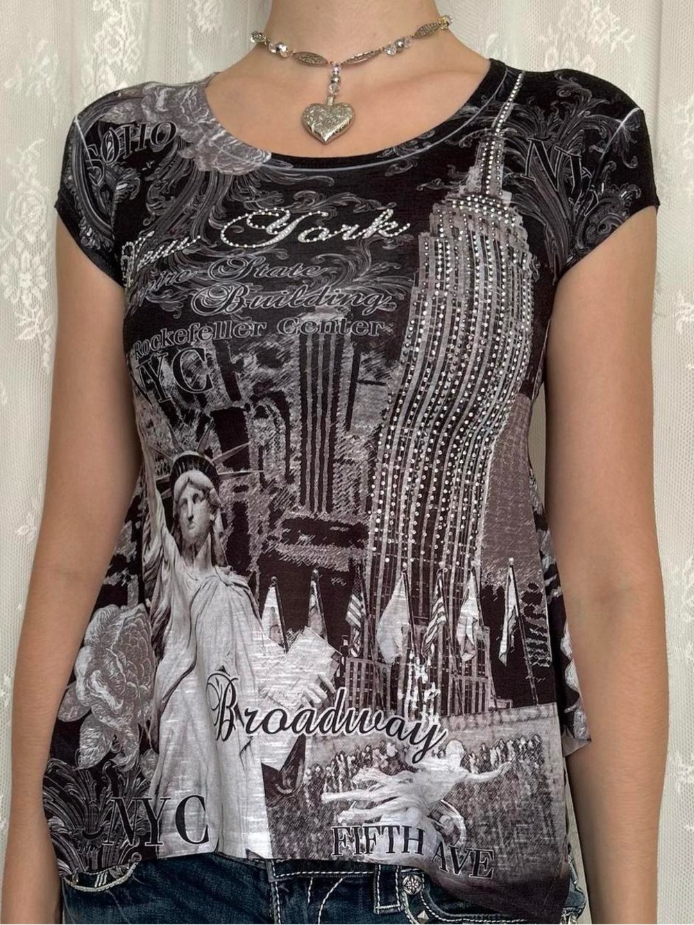 Cyber Y2K New York Graphic Tee